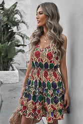 Robe à imprimé géométrique léopard